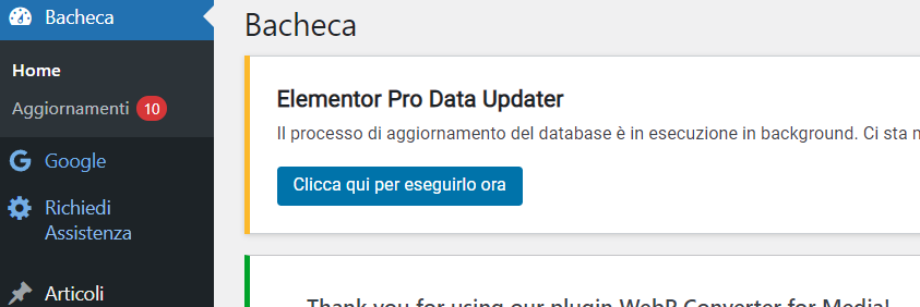 come aggiornare plugin wordpress