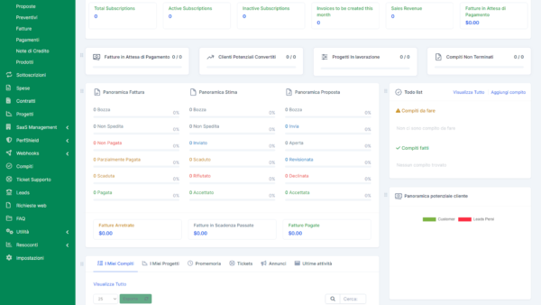 Interfaccia software gestionale aziendale moderna.
