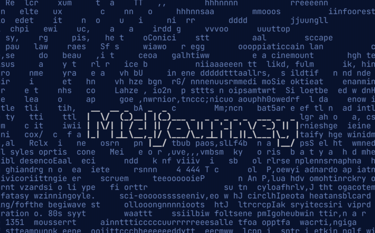 Schermata di codice con testo MATRIX.