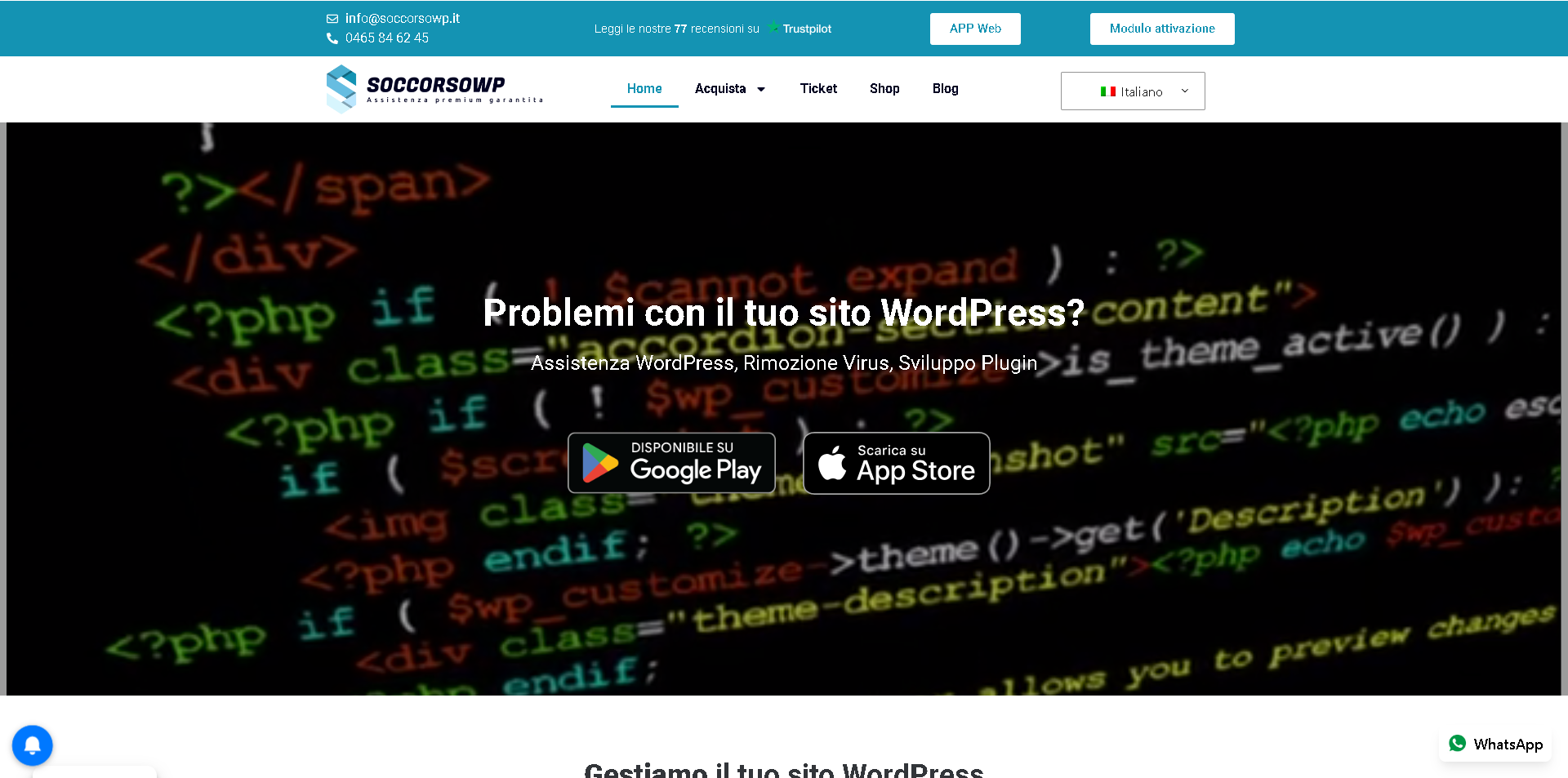 Sito web per assistenza WordPress e sviluppo plugin.