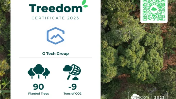 Certificato Treedom: 90 alberi piantati, -9 tonnellate CO2.