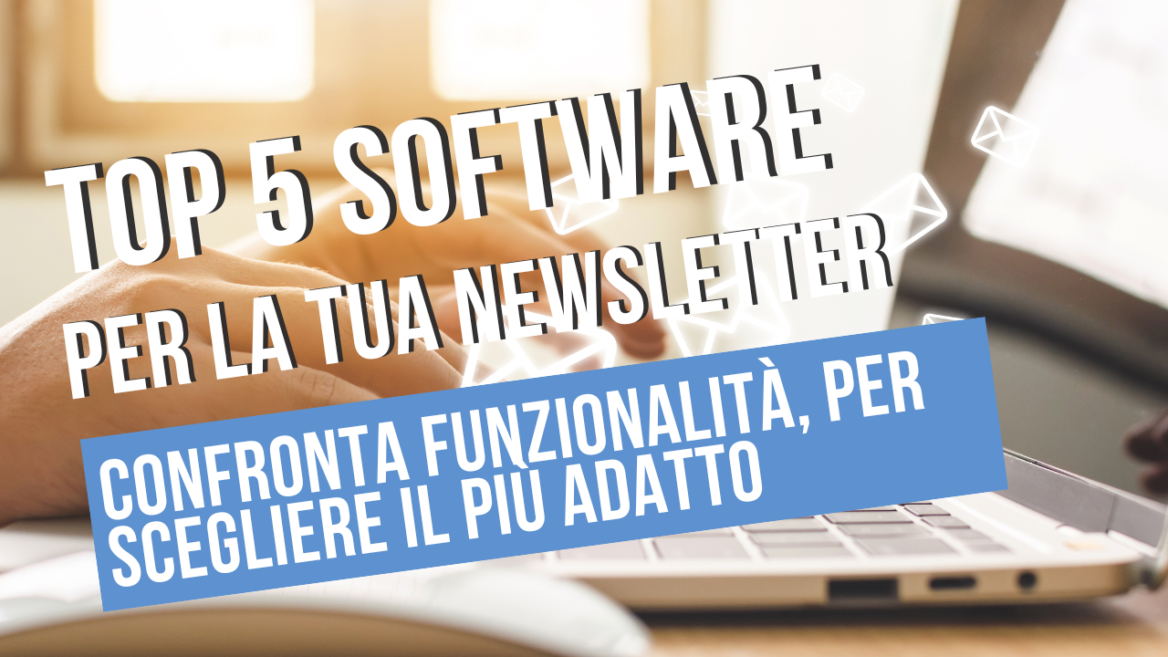 Guida software newsletter su laptop.