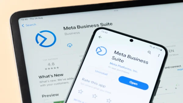 App Meta Business Suite su smartphone e tablet.