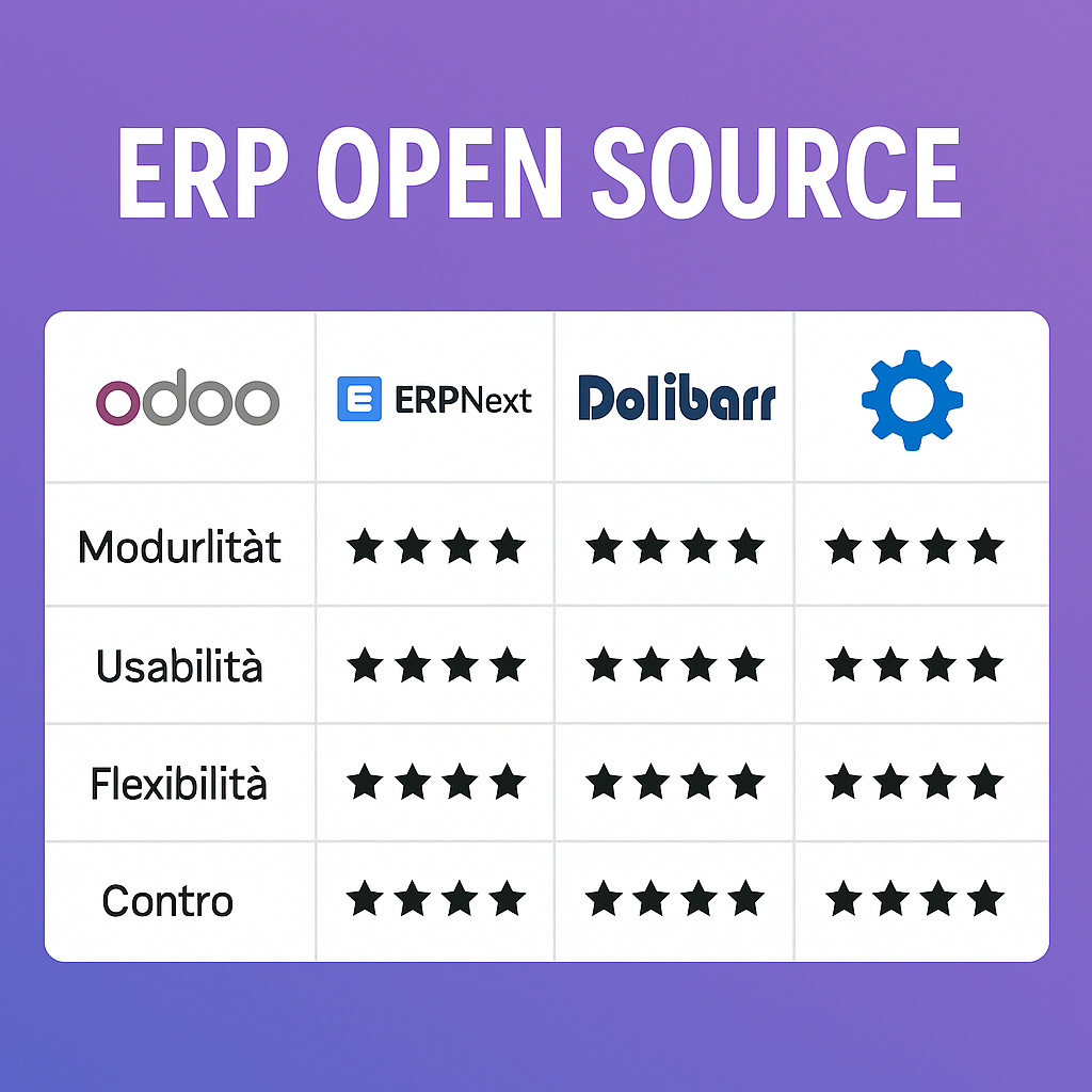 Confronto ERP open source: Odoo, ERPNext, Dolibarr