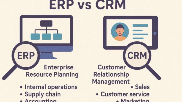 Confronto ERP e CRM, differenze e funzionalità principali.