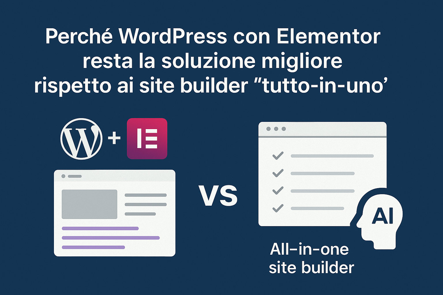 Confronto tra WordPress Elementor e site builder AI