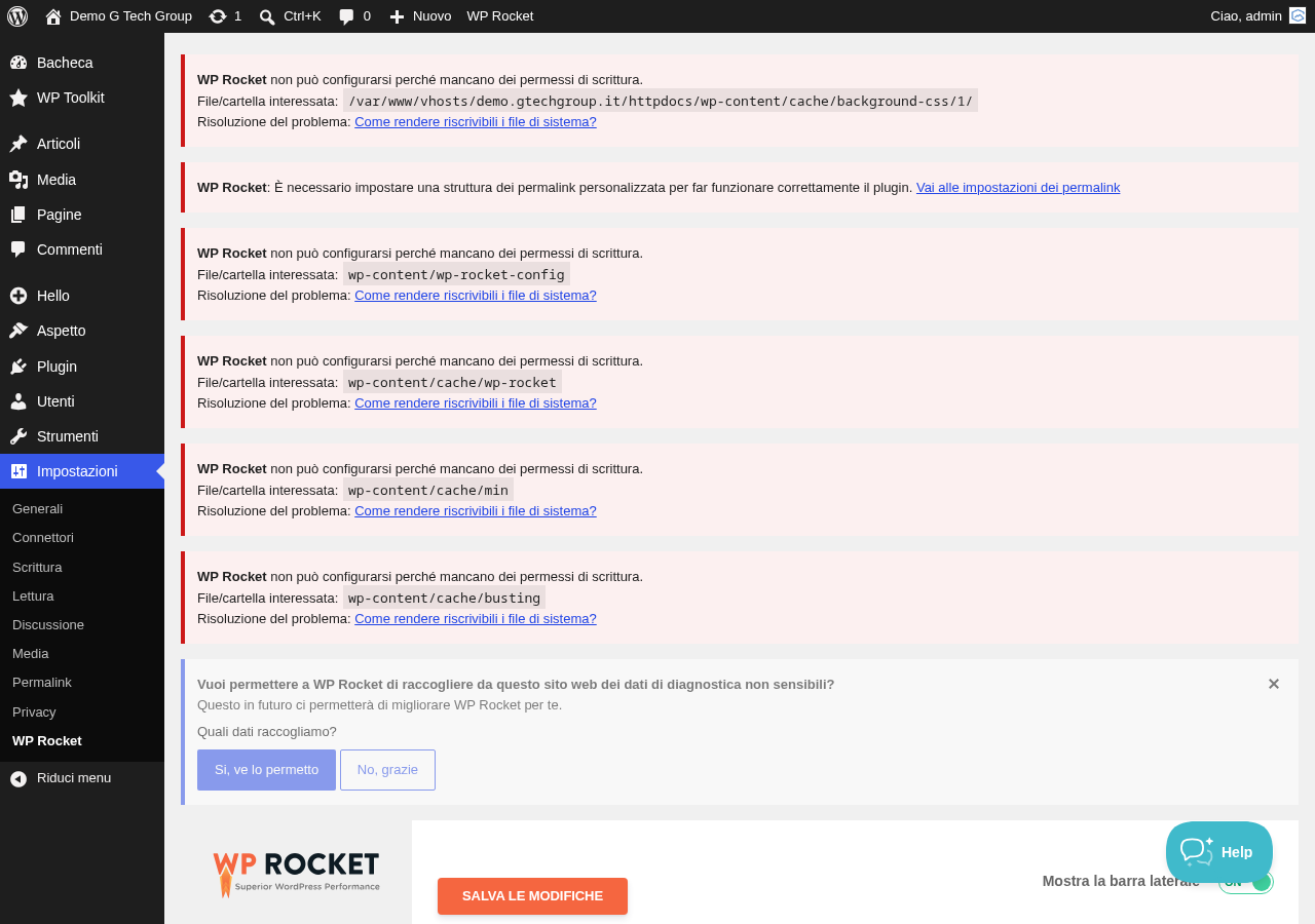 Sezione Regole Avanzate di WP Rocket con i campi per escludere URL, cookie e user agent dalla cache