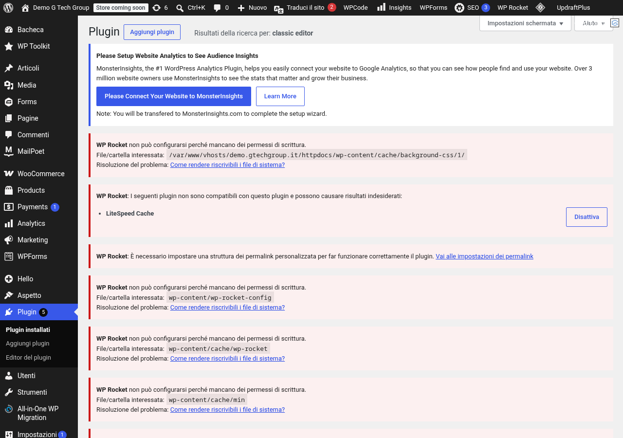 TinyMCE Advanced nella lista dei plugin WordPress