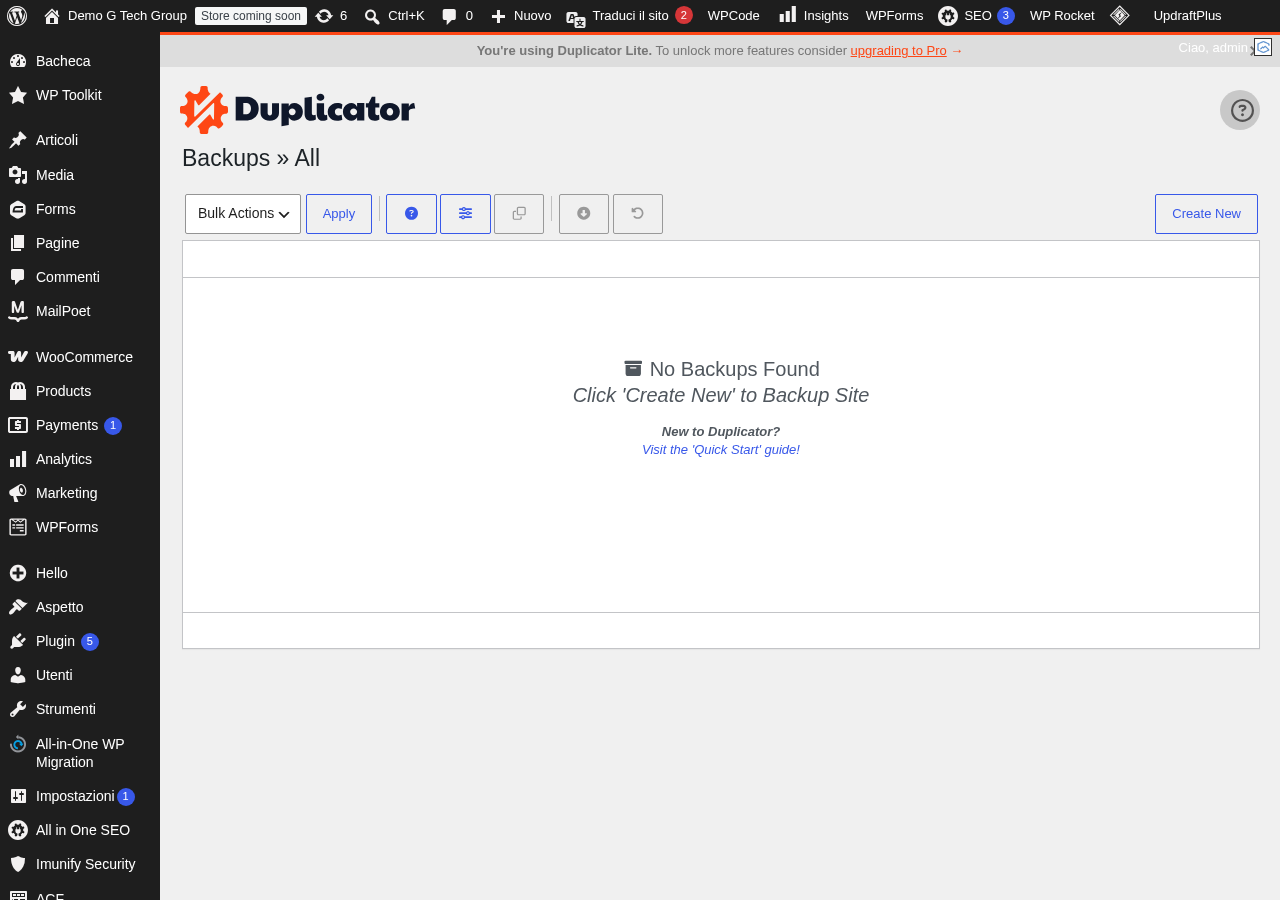 Gestione dei package per reti WordPress Multisite in Duplicator
