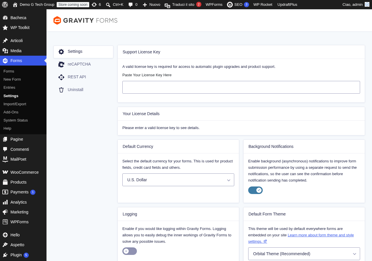 Impostazioni avanzate del campo con configurazione delle classi CSS personalizzate