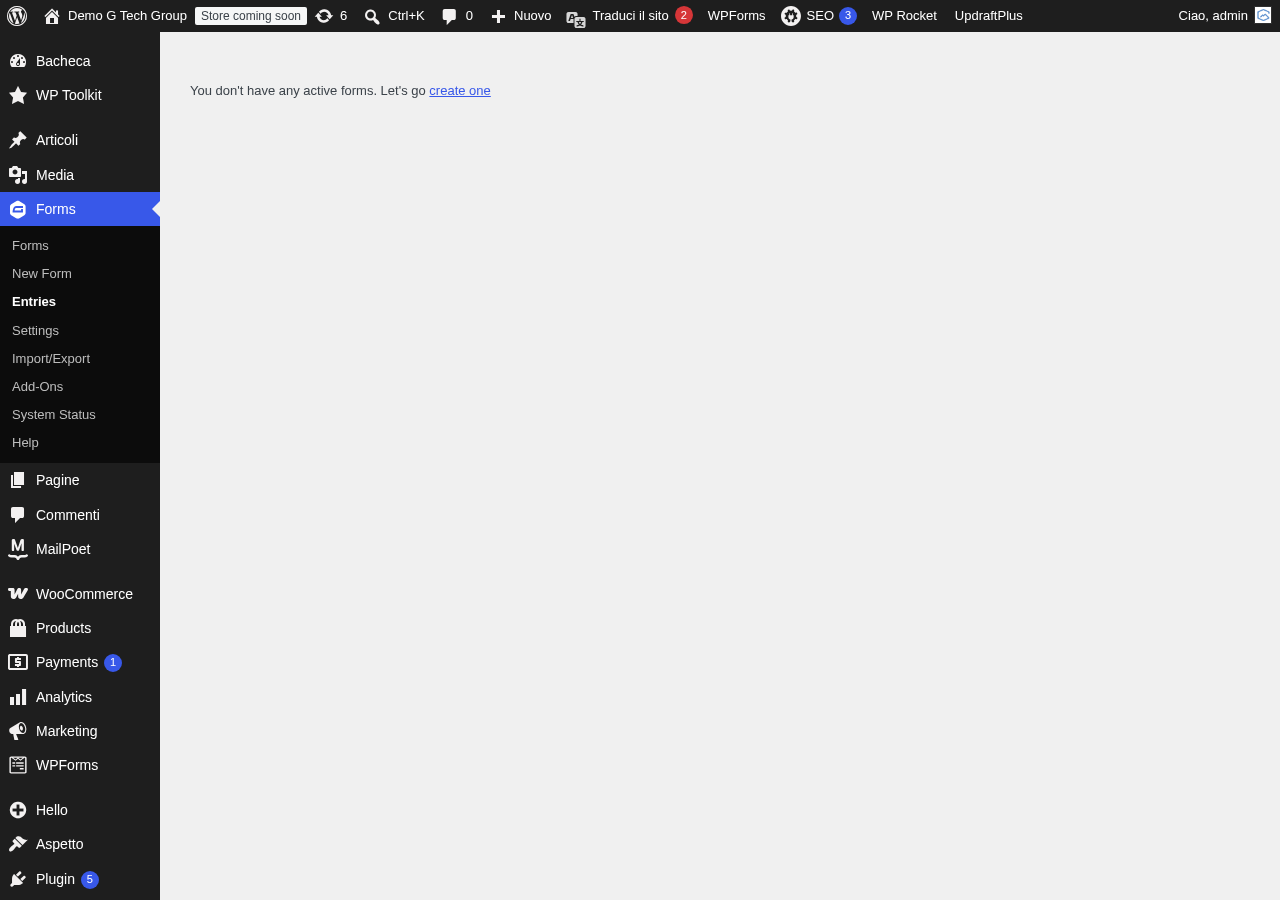 Vista delle entry con stato dei pagamenti per il debug dei problemi di transazione