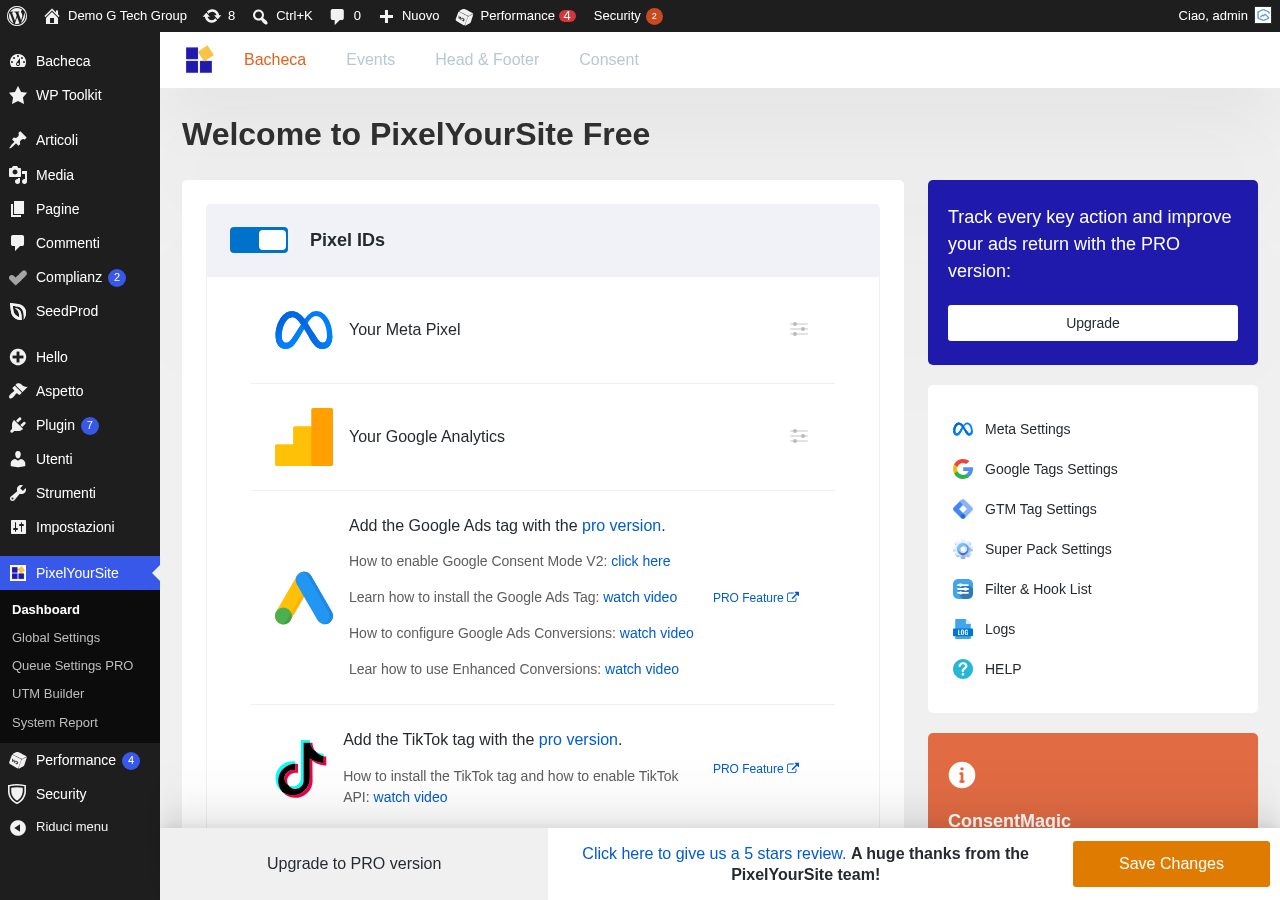 PixelYourSite installazione su WordPress