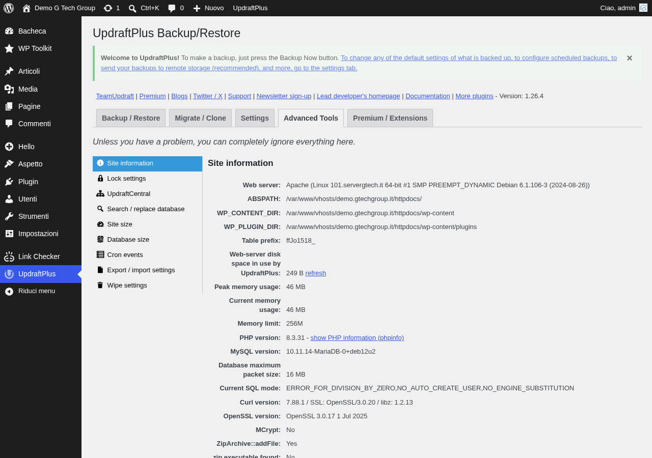 Strumenti avanzati di UpdraftPlus per la gestione dei backup su Amazon S3