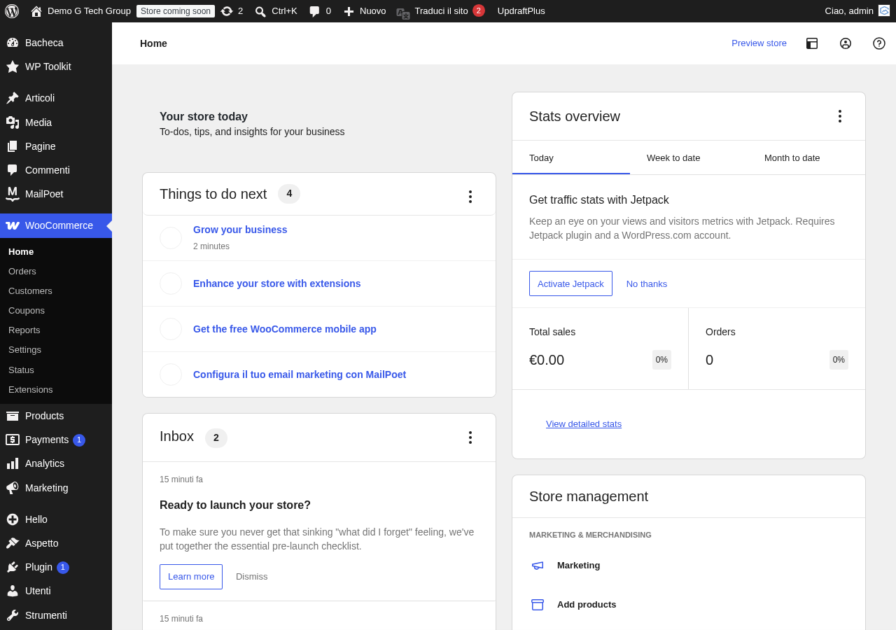 Dashboard WPCode con snippet dalla libreria installati e attivi