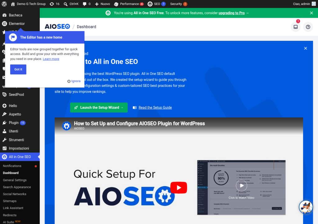 AIOSEO Dashboard