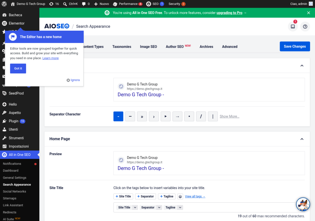 AIOSEO Search Appearance