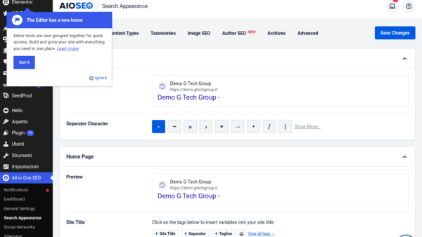 AIOSEO Search Appearance