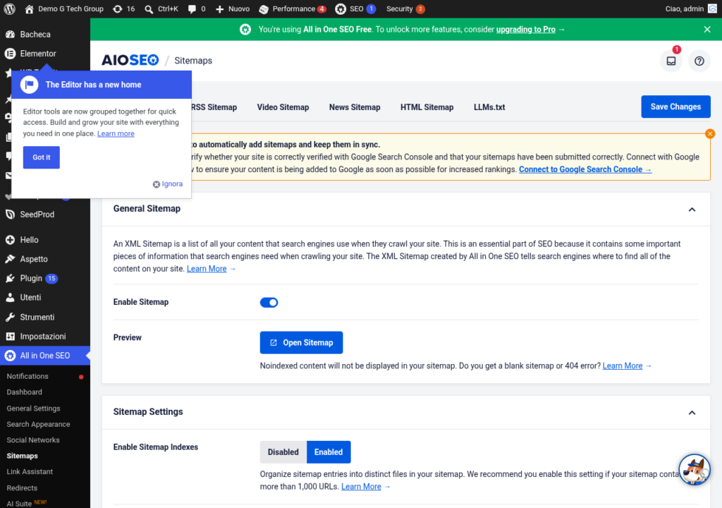 AIOSEO Sitemap