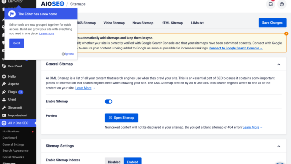 AIOSEO Sitemap