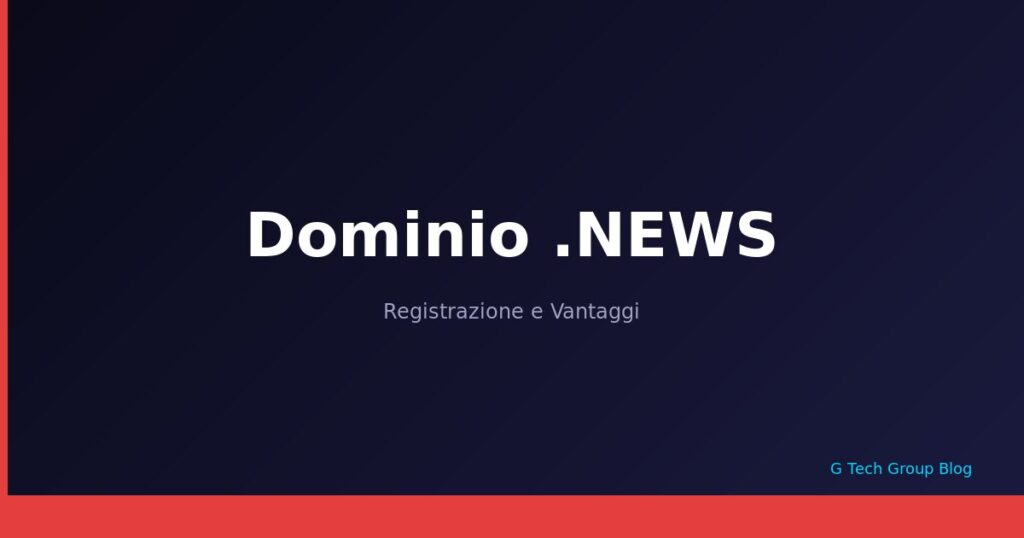 Dominio .NEWS Registrazione