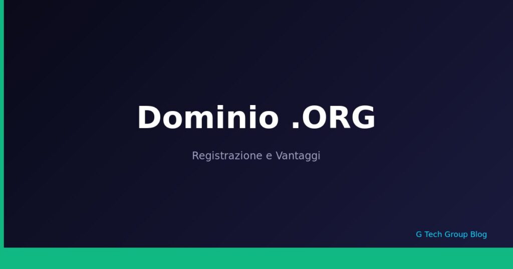 Dominio .ORG Registrazione