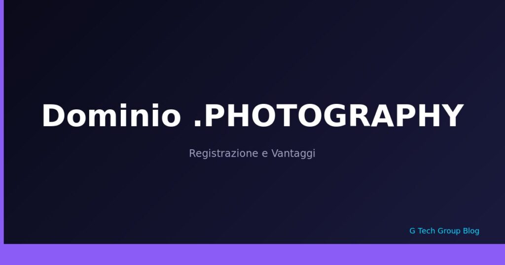 Dominio .PHOTOGRAPHY Registrazione