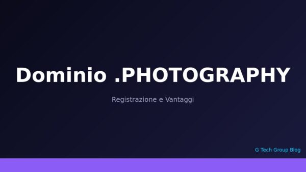 Dominio .PHOTOGRAPHY Registrazione