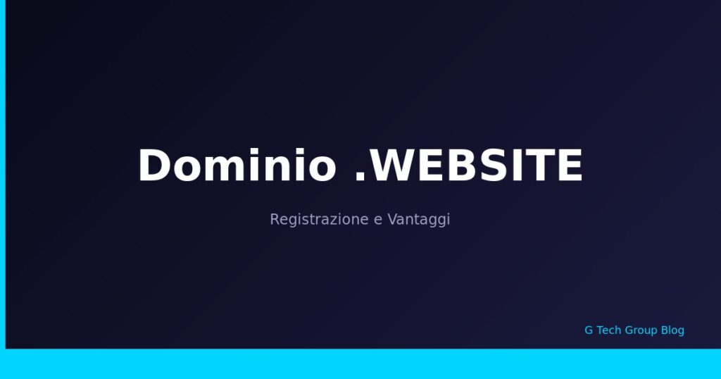 Dominio .WEBSITE Registrazione