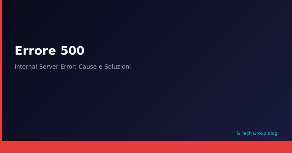 Errore 500 Internal Server Error