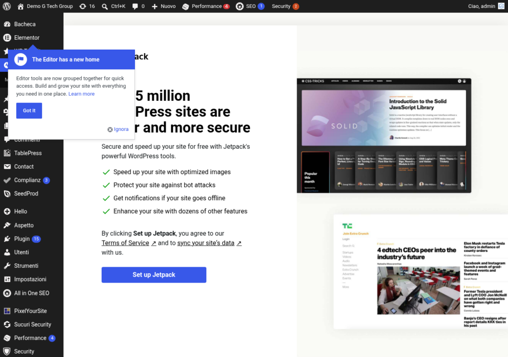 Jetpack Dashboard