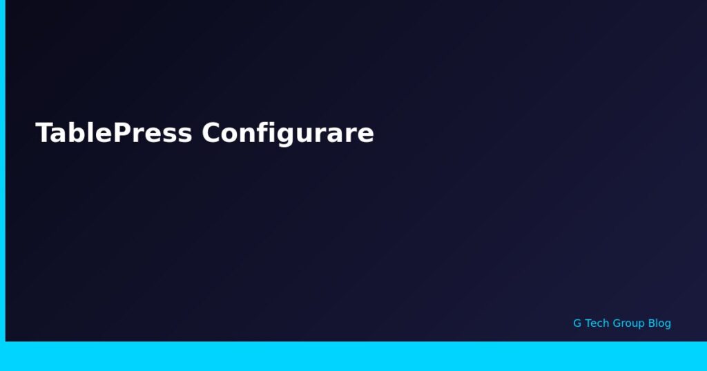 TablePress Configurare