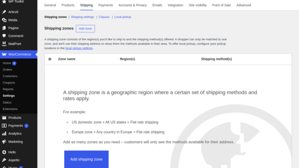 WooCommerce Spedizioni