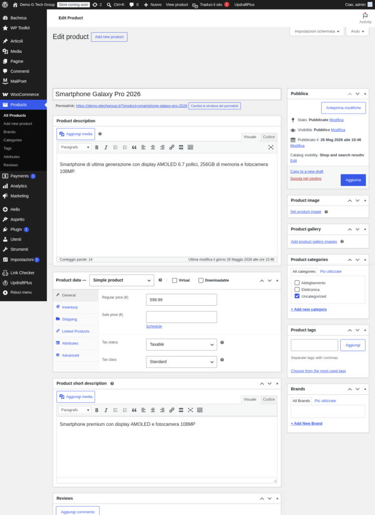 WooCommerce Prodotto Completo