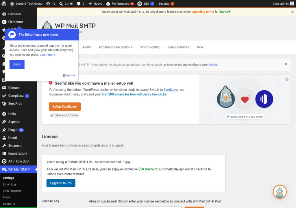 WP Mail SMTP Dashboard