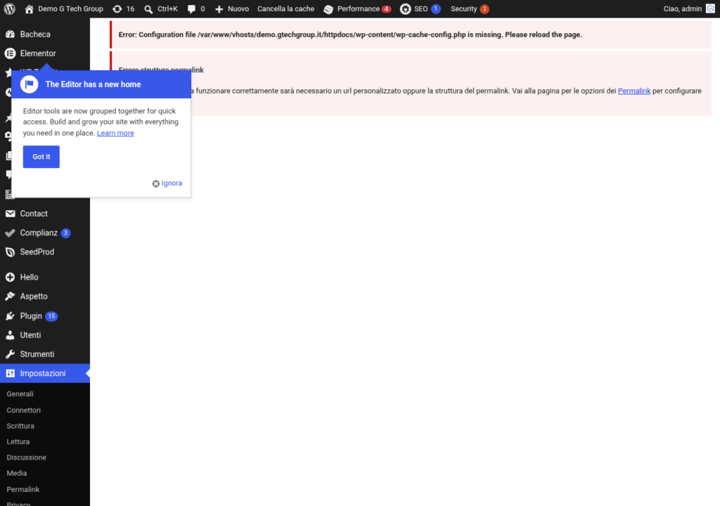 WP Super Cache Settings