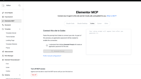 Elementor MCP: cos’è e come collegare l’AI al tuo sito WordPress