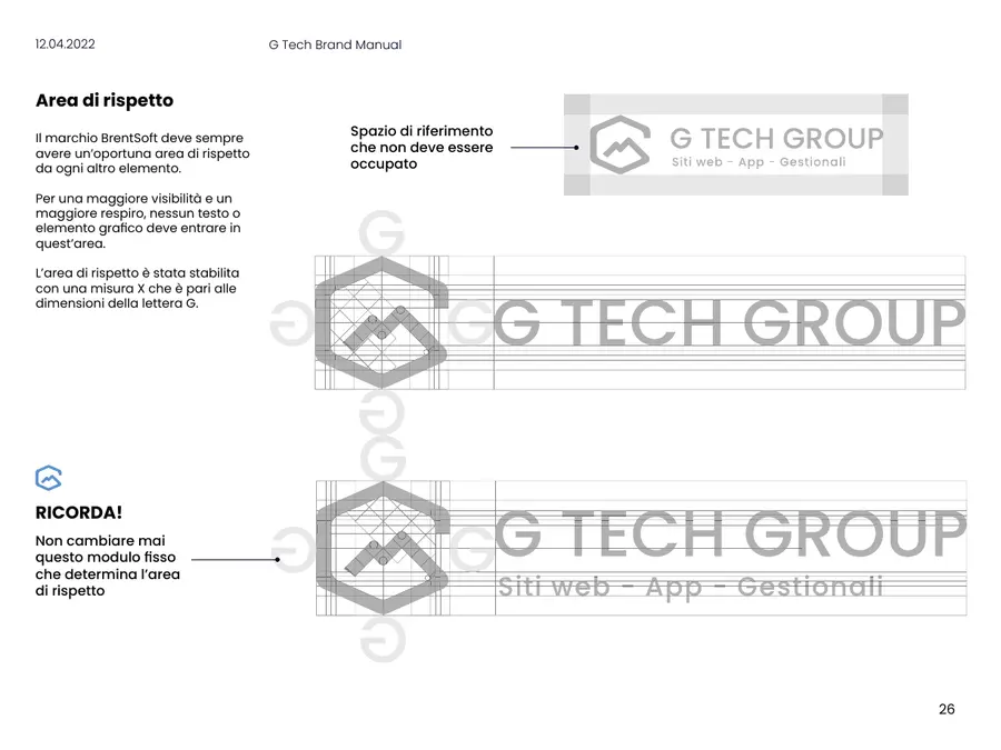 Brand Manual G Tech Group — Area di rispetto