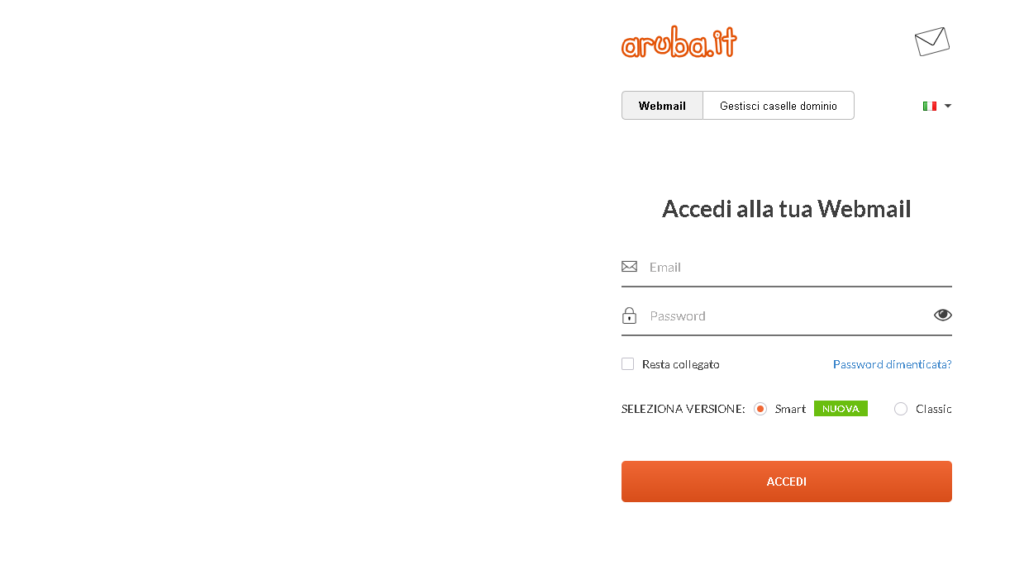 Anmeldeseite für Aruba Webmail.