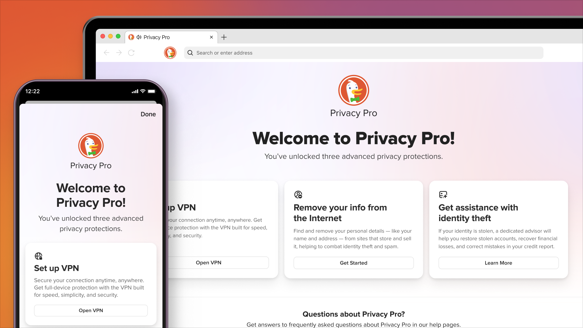 Interfaz de la aplicación Privacy Pro para la seguridad en línea.