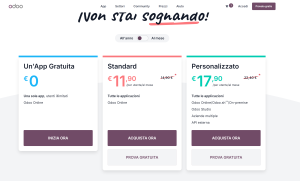 Piani tariffari Odoo: gratuti, standard, personalizzati.